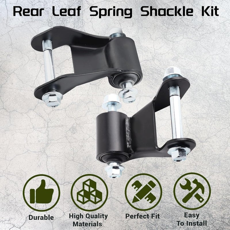 Gdydi Set of 2 Rear Leaf Spring Shackle Kit Compatible with 1999-2013 Silverado 1500 2500 Avalanche 2500 Suburban 2500 Sierra 1500 2500 Yukon XL 2500 Replaces 722-029 22820716 25812937 - Image 2